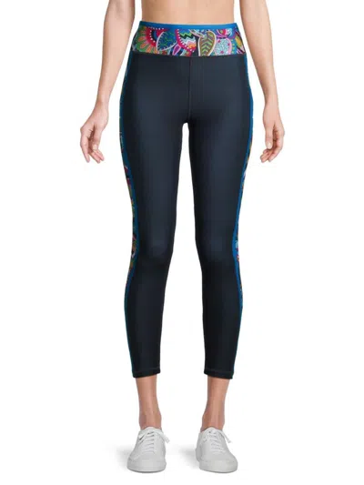 Johnny Was Women's Demarne Bee Active Leggings In Navy Multi