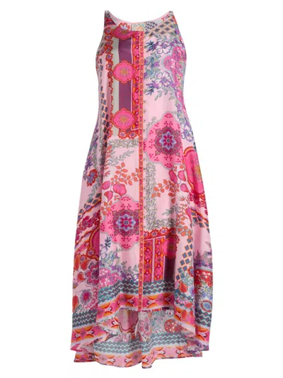 Johnny Was Women's Dornaz Printed Silk Shift A-line Midi-dress In Multi