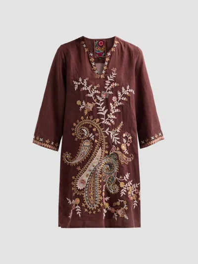 Johnny Was Women's Embroidered Paisley Swing Midi Dress In Brown