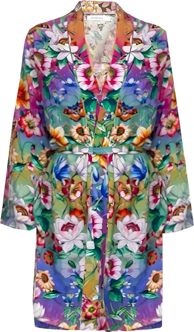 Johnny Was Women Evelyn Floral Cotton Silk Belted Tie Robe Multicolor In Purple