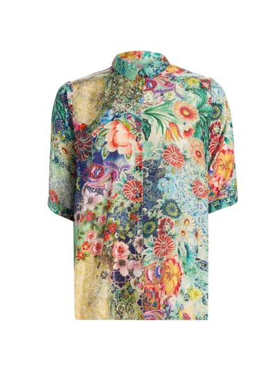 Johnny Was Women's Filaree Silk Button-front Blouse