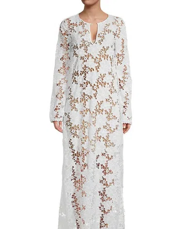 Johnny Was Women Floral Garden Keyhole Neckline Lace Maxi Dress In White