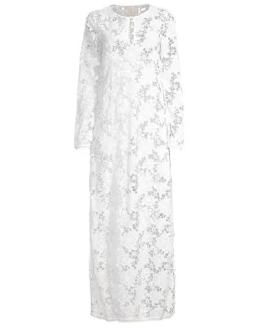Johnny Was Women Floral Garden Keyhole Neckline Lace Maxi Dress In White