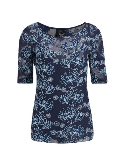 Johnny Was Women's Hannalyn Mesh T-shirt In Blue