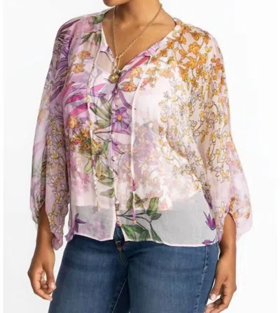 Johnny Was Women's Harlyn Button Front Blouse Plus In Dallia (purple)