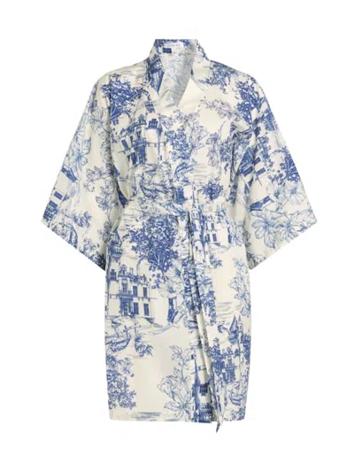 Johnny Was Women's House On A Hill Toile Cotton Sleep Robe In Neutral