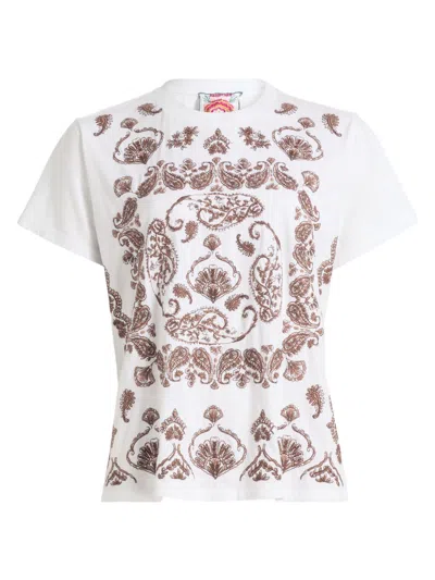 Johnny Was Women's Jaden Paisley Crewneck T-shirt In White