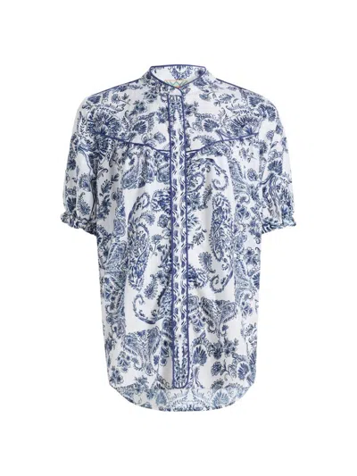 Johnny Was Women's Jaden Western Shirred Yoke Blouse In Multi