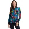 Johnny Was Women's Janie Button Front Shirt, House Of Flores In Blue