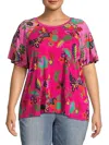 Johnny Was Women's Janie Favorite Flutter Raglan Sleeve In Verney Print (pink) In Pink