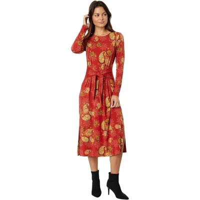 Johnny Was Women's Janie Long Sleeve Tie Front Knit Dress, Alexandria In Red
