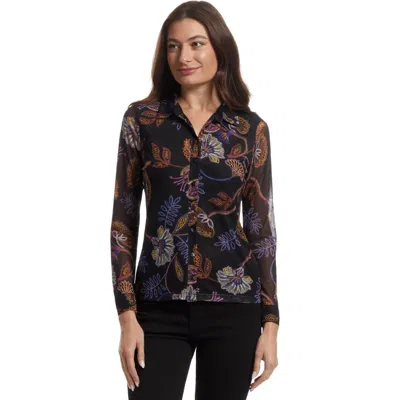 Johnny Was Women's Janie Smocked Sleeve Tee, Delphini In Black