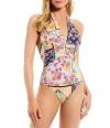 JOHNNY WAS WOMEN'S JAPER PLUNGE 1 PIECE MULTI COLOR SWIMSUIT