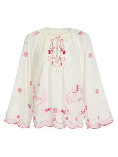 Johnny Was Women's Jasmine Honey Laney Scallop Blouse In Multi