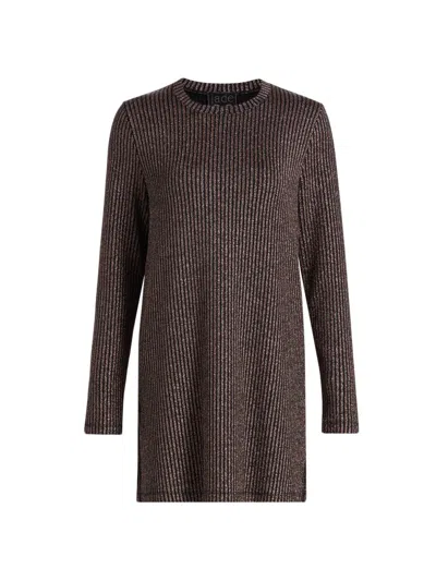 Johnny Was Women's Jenna Metallic Rib-knit Tunic In Brown