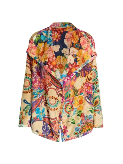 Johnny Was Women's Joan Reversible Floral Faux-fur Wrap Jacket In Multi