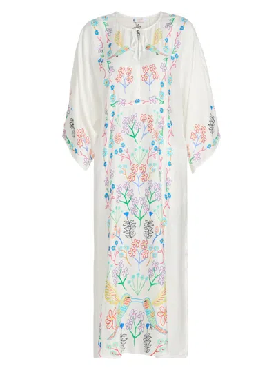 Johnny Was Women's  X Ashley Percival Averi Floral Caftan In White