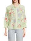 Johnny Was Women's Kamiko Shirred Yoke Blouse In Multi