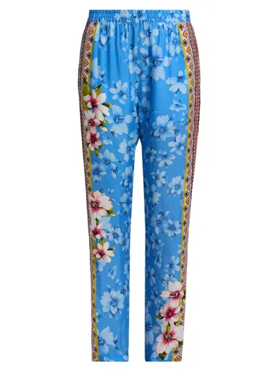 Johnny Was Women's Kanni Printed Elasticized Pants In Blue