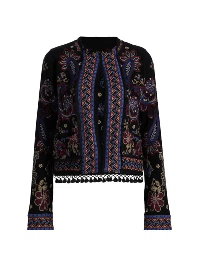 Johnny Was Women's Katiuska Embroidered Velvet Short Jacket In Black
