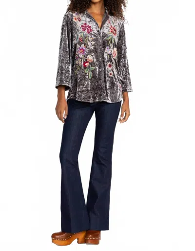Johnny Was Women's Kimono Sleeve Shirt In Grey Multi In Gray