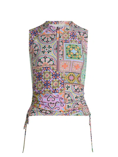 Johnny Was Women's Lanthe Print Drawstring Surf Shirt In Multi
