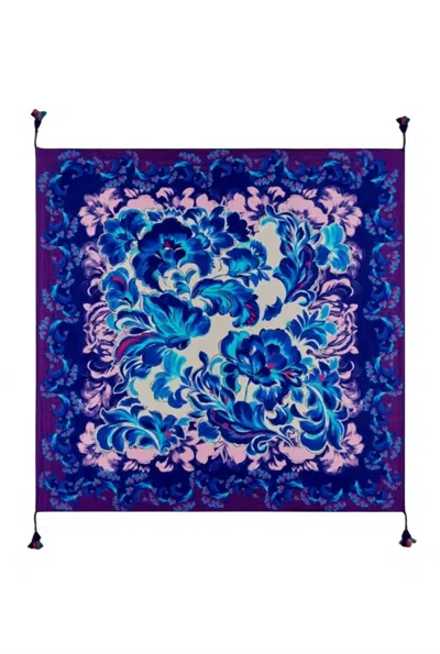 Johnny Was Women's Liatris Silk Scarf In Multi In Blue