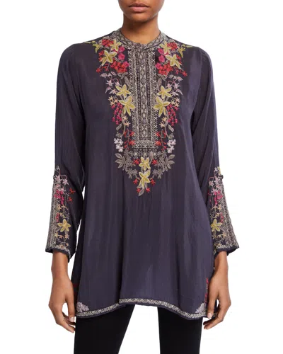 JOHNNY WAS WOMEN'S LILIANNA GRAY EMBROIDERED TUNIC