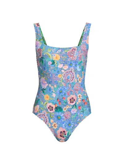Johnny Was Women's Lilliana Lanthe Reversible One-piece Swimsuit In Blue