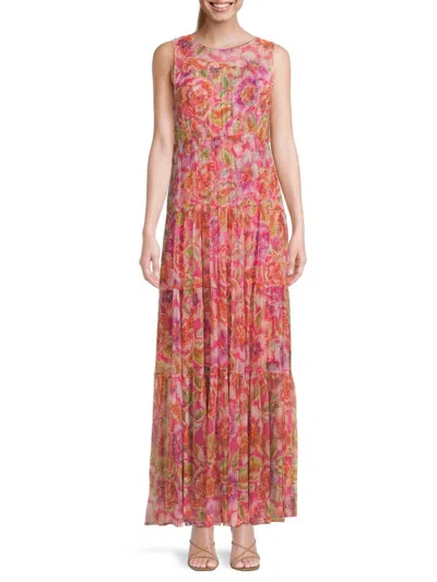 Johnny Was Women's Logan Tiered Floral Silk Maxi Dress In Neutral