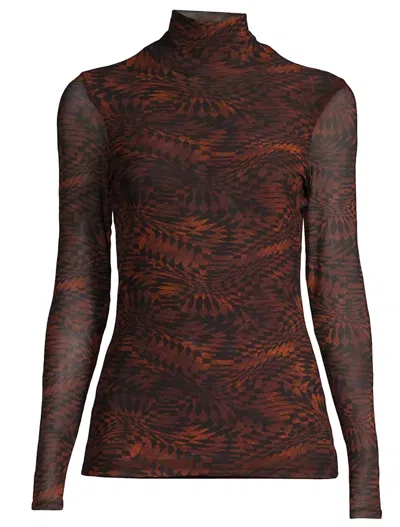 Johnny Was Women Loreto Tee Geometric Mesh Top Multi In Black