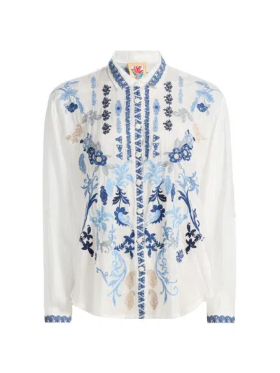 Johnny Was Luisa Shirt In White In Multi