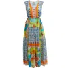 Johnny Was Lylarae Natania Printed Slip Sleeveless Midi Dress In Multi