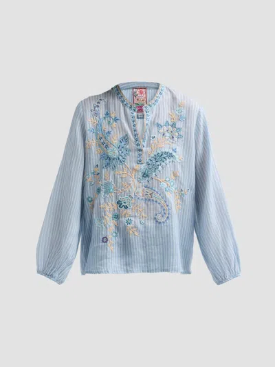 Johnny Was Women's Lyora Relaxed Swing Tunic Blouse In Blue