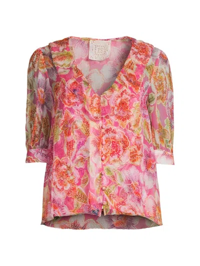 Johnny Was Women's Marcia Floral Silk Blouse In Neutral