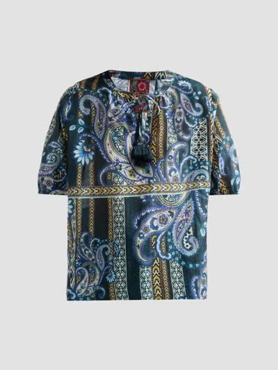 Johnny Was Women's Margot Cotton-silk Tassel Top In Multi