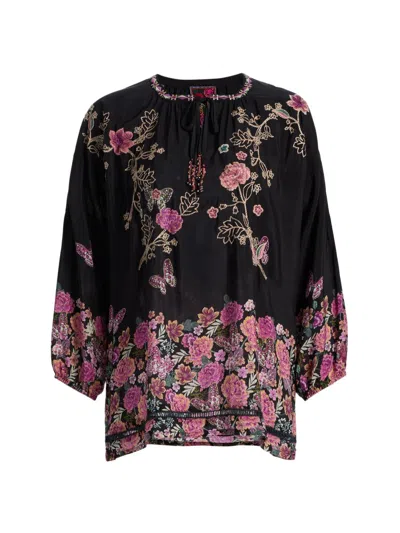 Johnny Was Women's Margot Silk Embroidered Blouse In Multi