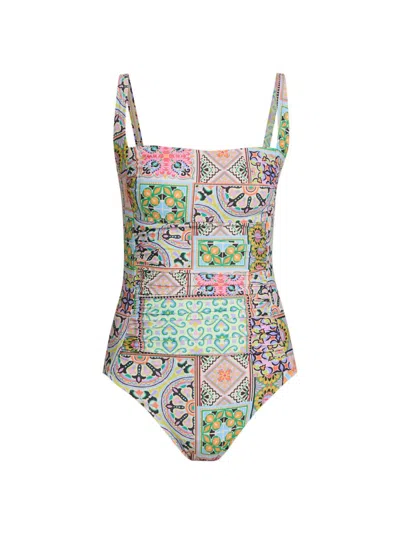 Johnny Was Women's Marilyn Lanthe Print Ruched One-piece Swimsuit In Multi