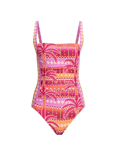 Johnny Was Women's Marilyn Ruched One-piece Swimsuit In Pink