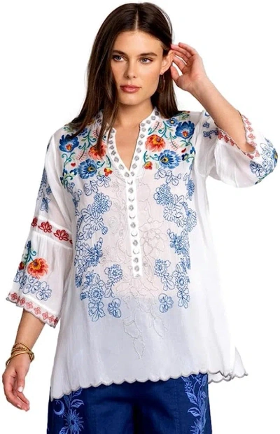 Johnny Was Women's Maverick Blouse White Embroidered In Multi
