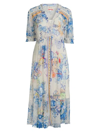 Johnny Was Women's Mazzy Floral Ruched Dress In Farrowen