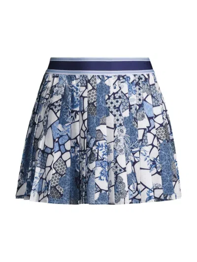 Johnny Was Bee Active Pleated Tennis Skirt In Moonlight Glass In Neutral