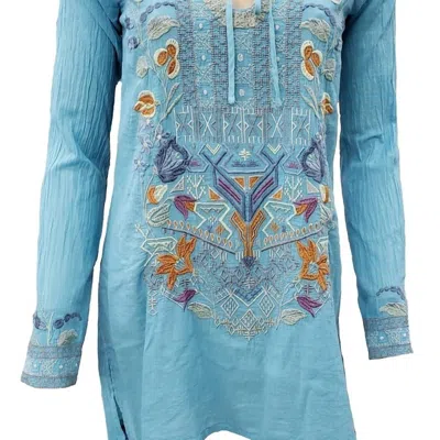 Johnny Was Women's Oaklyn Cotton Blouse In Coastal In Blue