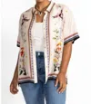 Johnny Was Ophelia Floral-print Camp Shirt In Neutral