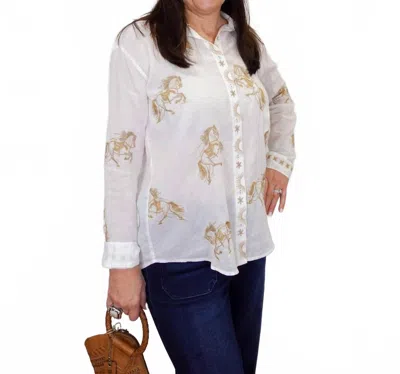 Johnny Was Women's Oversized Shirt In White In Multi
