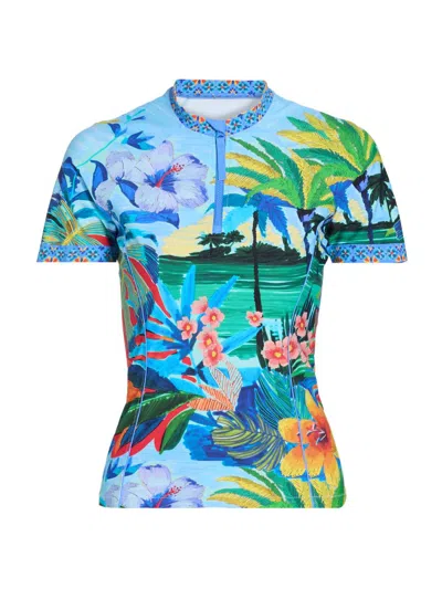 Johnny Was Women's Paradis Printed Surf Shirt