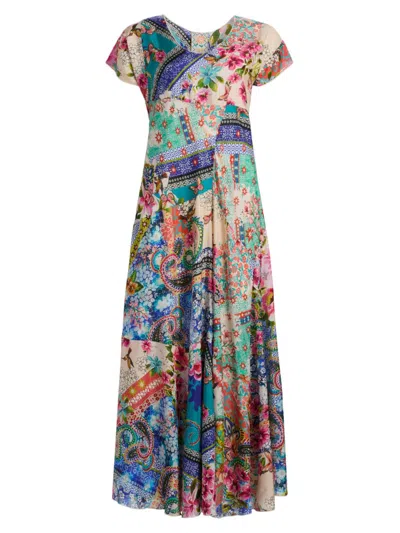 Johnny Was Women's Patchwork Silk Maxi Dress In Multi
