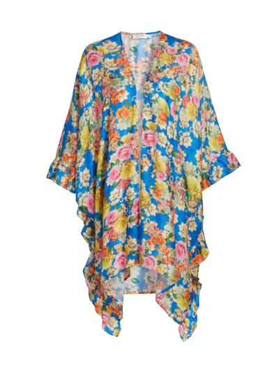 Johnny Was Women's Pauline Short Ruffle Cover-up Kimono In Multi