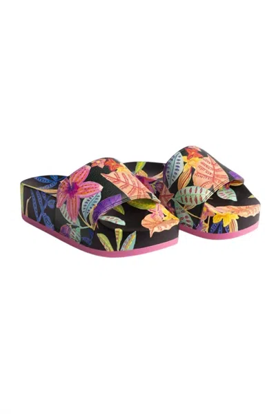 Johnny Was Women's Platform Pool Slide In Scabiosa In Multi