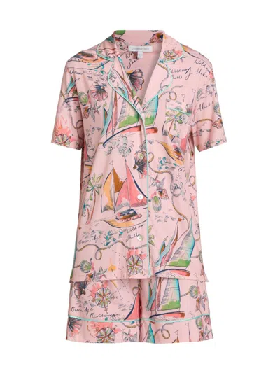Johnny Was Women's Printed Cotton-modal Short Pajamas In Pink